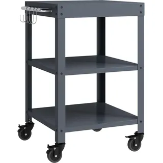 casa.pro Servierwagen Bolognano Stahl 81x50x50 cm Dunkelgrau