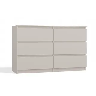 Topeshop CDF Kommode Malwa M6 120 Farbe: Beige Schrank für Dokumente, Kleinigkeiten Ideal für Wohnzimmer, Schlafzimmer, Kinderzimmer, Jugendzimmer und Büro 6 geräumige Schubladen