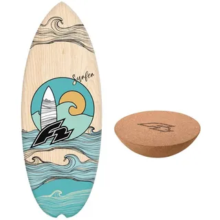 F2 Set Balance Board Halfshell 88x32cm mit Kork Halbkugel braun NO SIZE