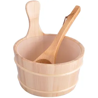 4L Saunakübel Mit Kelle,Sauna Eimer Mit Kelle Saunaeimer Set,Saunazubehör Saunakübel Kunststoffeinsatz Aufgusskelle Saunakelle Aufgusskübel