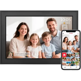 Bestrip Digitaler Bilderrahmen FRAMEO WLAN 32GB Digitaler Fotorahmen 10,1 Zoll 1280x800 IPS LCD-Touchscreen Smart Cloud-Fotorahmen,Fotos/Videos über Frameo App teilen.