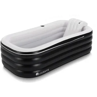 Juskys Aufblasbare Badewanne M - Outdoor Wanne faltbare, mobile Eistonne mit Rückenlehne