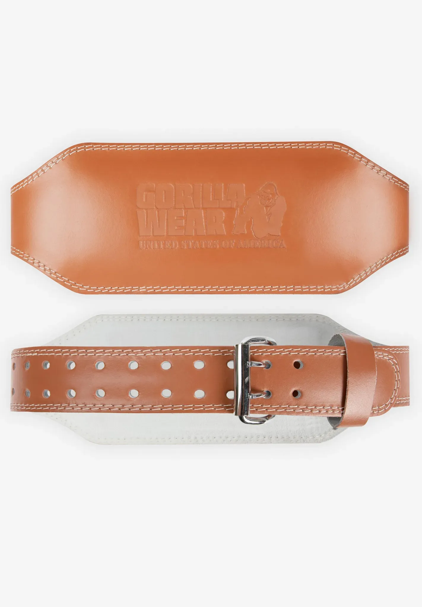 Gorilla Wear 6 Zoll Gepolsterter Ledern Gewichthebergürtel - Braun