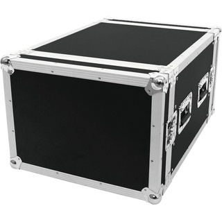 ROADINGER Verstärkerrack PR-2ST, 8HE, 57cm tief | Flightcase für 483-mm-Geräte (19") | mit 9 mm mehrschichtig verleimtem Holz, schwarz laminiert