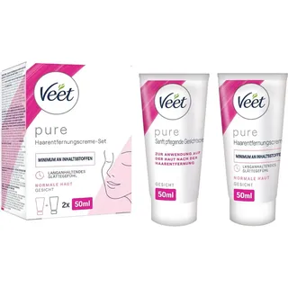 Veet Enthaarungscreme + Gesichtscreme, Essentials Set, 2x 50ml, sanft & pflegend