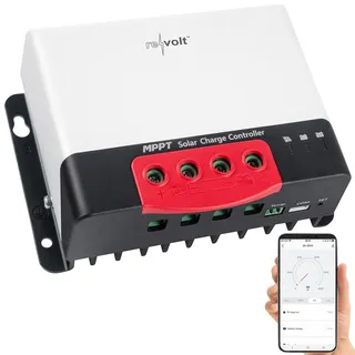 Revolt MPPT-Solarladeregler für 12/24 V, bis 20 A / 520 W, Bluetooth und App