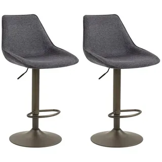 CARO-Möbel Barhocker STARK, Barhocker Bistrostuhl Thresenhocker Metall Stoffbezug modern drehbar grau
