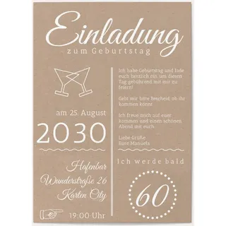 60. Geburtstag Einladungen Beige online gestalten und bestellen - Vintage Einladung | Wunderkarten.de