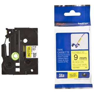 Brother TZe FX621 - Flexitape - Schwarz auf Gelb - Rolle (0,9 cm x 8 m) - 1 Rolle(n) - für P-Touch GL-H105, PT-1080, 129