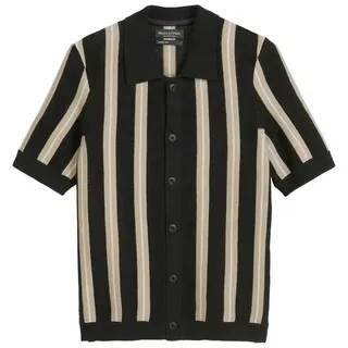 Marc O'Polo Regular Fit Poloshirt aus Baumwoll-Leinen-Mix, Black, XL