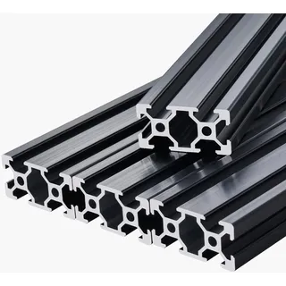 Vevor 5er Set Aluprofil 1000 mm T-Nut 2040 Aluminium-Strangpressprofil, eloxierte Linearschiene nach europäischem Standard, Nutenprofil für 3D-Drucker, CNC-Maschine DIY, Lasergravur, Schwarz