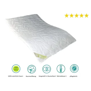 Bach's Betten Welt Summerlove Hanf-Plus feine Sommerdecke 100% Natur Füllung 60% Hanf und 40% Baumwolle Bezug 100% Baumwolle (135 x 200 cm)