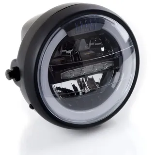 PUIG LED-Scheinwerfer Lumen für Motorräder im Neoretro-Stil mit moderner Lichttechnologie, Schwarz