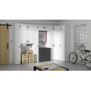 None Carryhome Mehrzweckschrank, Weiß, Kunststoff, 1 Fächer, 80x195x52 cm, FSC Mix, stehend, Waschküche, Mehrzweckschränke