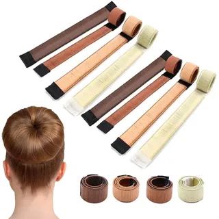 8 Stück Magic Haar Dutt Maker - Mädchen Damen Hair Styling Tool Donut Hair Bun Maker, French Twist Haar Brötchen Styling Braid Halter Werkzeug für Damen Kinder Dutt Haar Zubehör