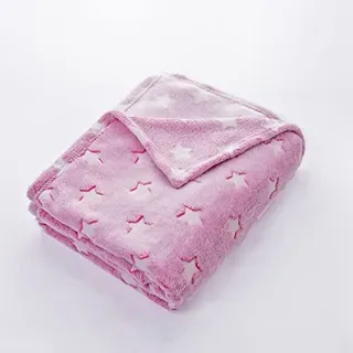 XNSHUN Kuscheldecke Glühen Im Dunkeln Decke, Babydecke Kuscheldecke Plüschdecke Mit Glow Stern, Weiche Microfaser Flanell Decke Geschenk Für Kinder, Warm Baby Decken Fleecedecke Für Jungen Mädchen