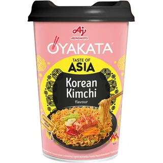 OYAKATA Instant-Nudelbecher Korean Kimchi 92 g I Würzig-sauer mit fermentiertem Gemüse & Sojasauce I Fertigmahlzeit in 3 Minuten I Perfekt für unterwegs & Zuhause I Authentische Ramen-Nudeln