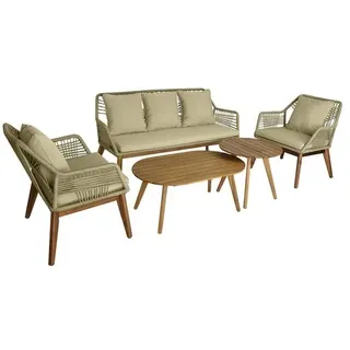 Outdoor Living Seville Loungeset 5-tlg. Akazie/Rope Natur