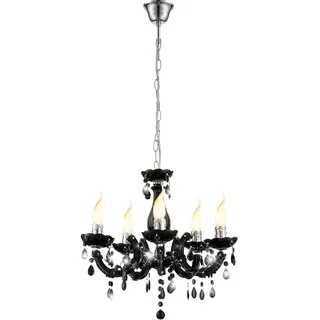 GLOBO Kronleuchter schwarz Lüster Hänge Lampe Ess Zimmer Beleuchtung Decken Pendel Leuchte