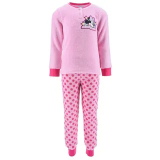 Disney Minnie Mouse Schlafanzug Mädchen Schlafanzug Pyjama Langarm Shirt + Schlaf-Hose (2 tlg) Mini Maus rosa 98