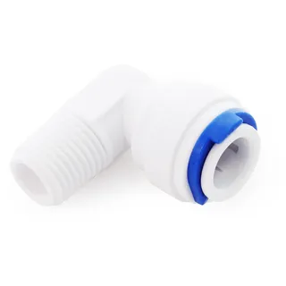Naturewater Wiltec 90° Jaco Fitting für Schlauch 10 mm und mit 12,91 mm (1/4") Ag, für Trinkwasser Ultrafiltration Mikrofilter Umkehrosmose (ro)