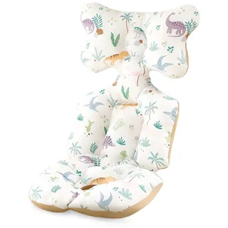 SONARIN Verdickte Sitzauflage Kinderwagen,Universal Kinderwagen Einlage Buggy Auflage Kinderwagenkissen Baumwolle Atmungsaktiv Sitzeinlage Sitzkissen für Kinderwagen Buggy Kindersitz(Dinosaurier)