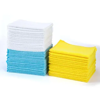 Amazon Basics Mikrofaser Reinigungstuch, 30.5 x 40.6 cm, 48 Stück, Mehrfarbig