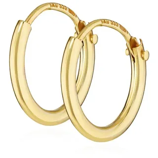 NKlaus Paar Creolen Paar Herren Creole Echt Gold 333er Ohrring Ohrschmuck Ohrhänger 11mm 3