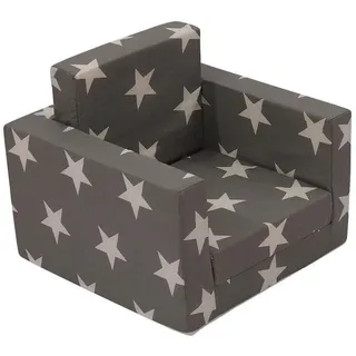 SUN GARDEN Kindersessel LUCA, Grau Weiß Baumwolle Polyester - mit Gästebettfunktion