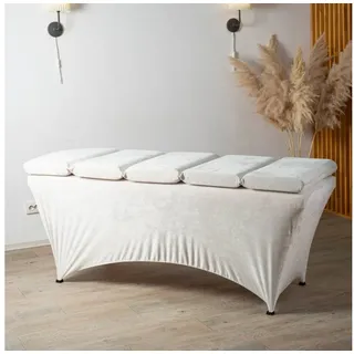 STM Company Massageliege 5-Teilige Matratze mit Memory Schaum für Massageliege, Kosmetikliege (180x60 / 190x70 cm, mit Veloursbezug), Sectional Topperfür Wimpernverlängerungen, PMU weiß 180x60 cm