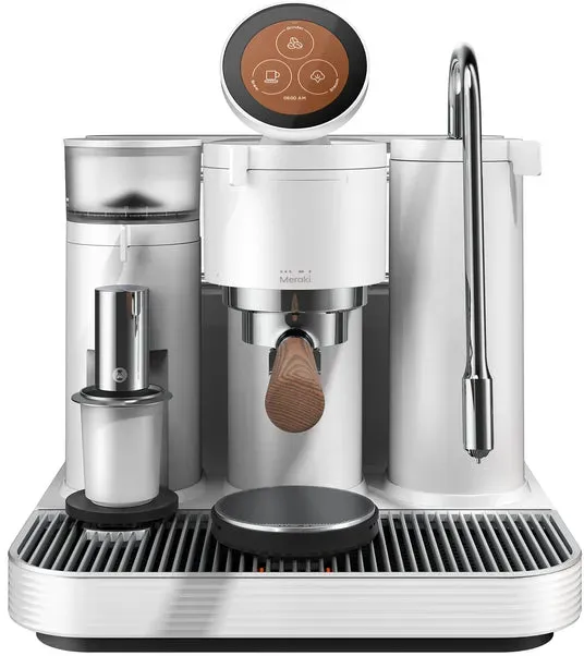 Meraki Espresso Machine with Grinder, White