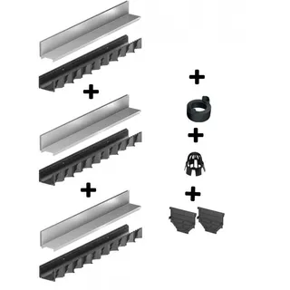 ACO Schlitzrinne 3er SET Stahl verzinkt inkl Unterteil + KIT 1000 x 118 x 135mm