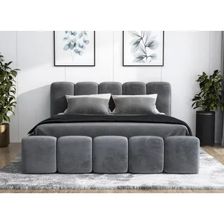 mebloland Polsterbett SONIC mit Matratze und Bettkasten - 2 Jahre Gewährleistung - mind. 14 Tage Rückgaberecht - Schwarz - 180x200 cm, Schlafzimmer, Betten, Polsterbetten