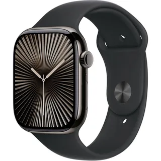 GPS + Cellular 46 mm Titaniumgehäuse schiefer Sportarmband schwarz M/L