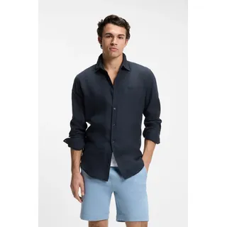Boss Leinenhemd Regular Fit Blau L