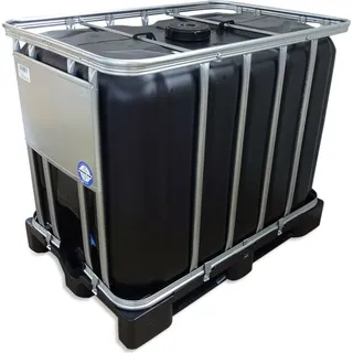 600 L Liter IBC Container Wassertank Frisch-Brauchwassertank schwarz inkl. Ausgießer PE-Palette - Schwarz