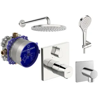 Hansa HANSALIVING Thermostat Duschsystem Komplettset, Badarmaturen, chrom