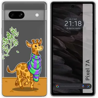 Hülle Silikon Transparent für Google Pixel 7a 5G Design Giraffe Muster