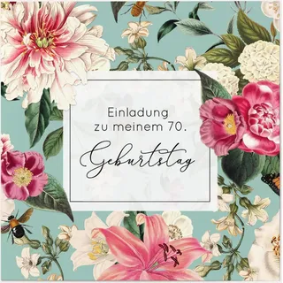 Einladungskarten zum 70. Geburtstag Rosa online gestalten und bestellen - Blumengarten | Wunderkarten.de