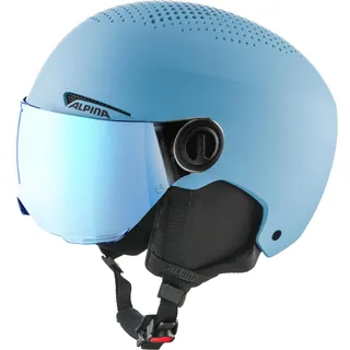 Alpina Kinder Zupo Visor Q-lite Skihelm, Smoke-Blue matt, 48-52