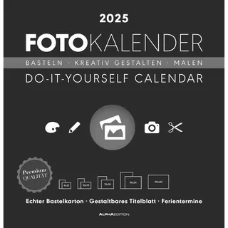 ALPHA EDITION GmbH & Co. KG Foto-Bastelkalender schwarz 2025 - Bastelkalender 2025