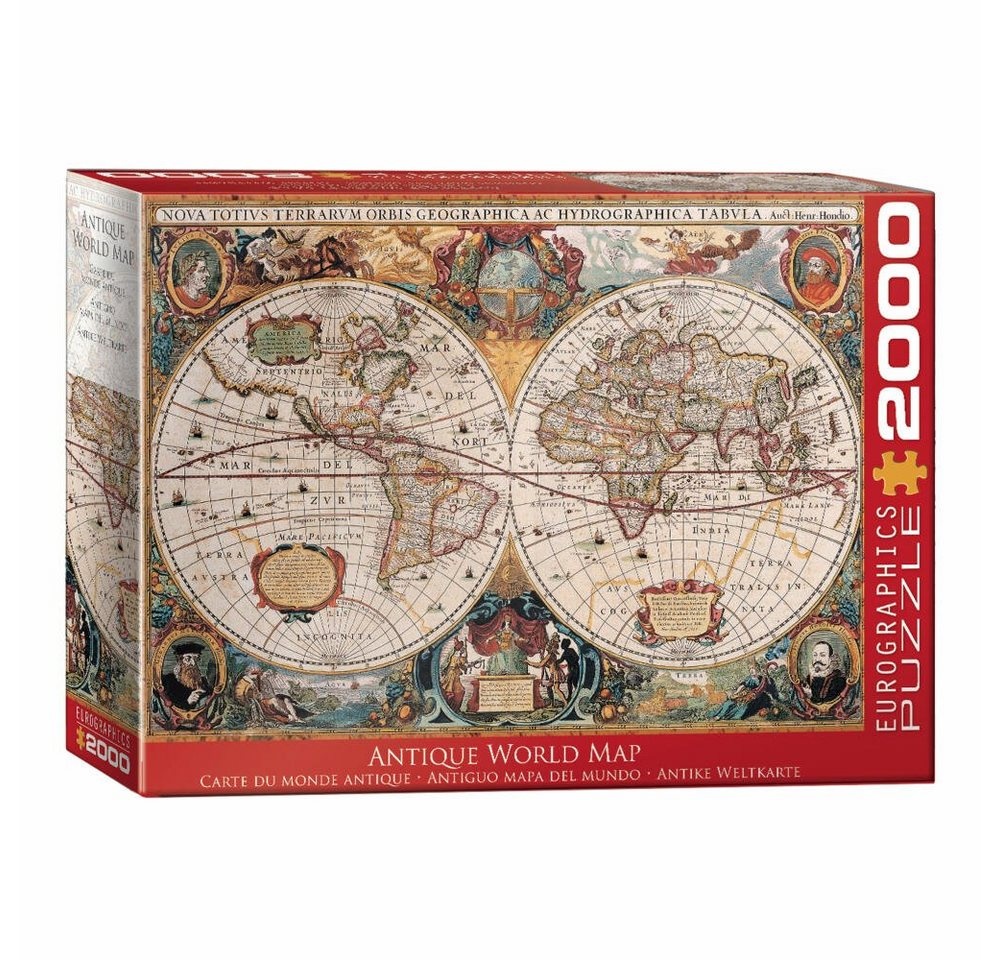 EUROGRAPHICS Puzzle Antike Weltkarte, 2000 Puzzleteile bunt