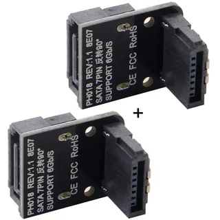 cablecc SATA 7Pin Buchse auf 7Pin Stecker Up 90 Grad Winkel Adapter Mainboard Motherboard für Desktops SSD HDD