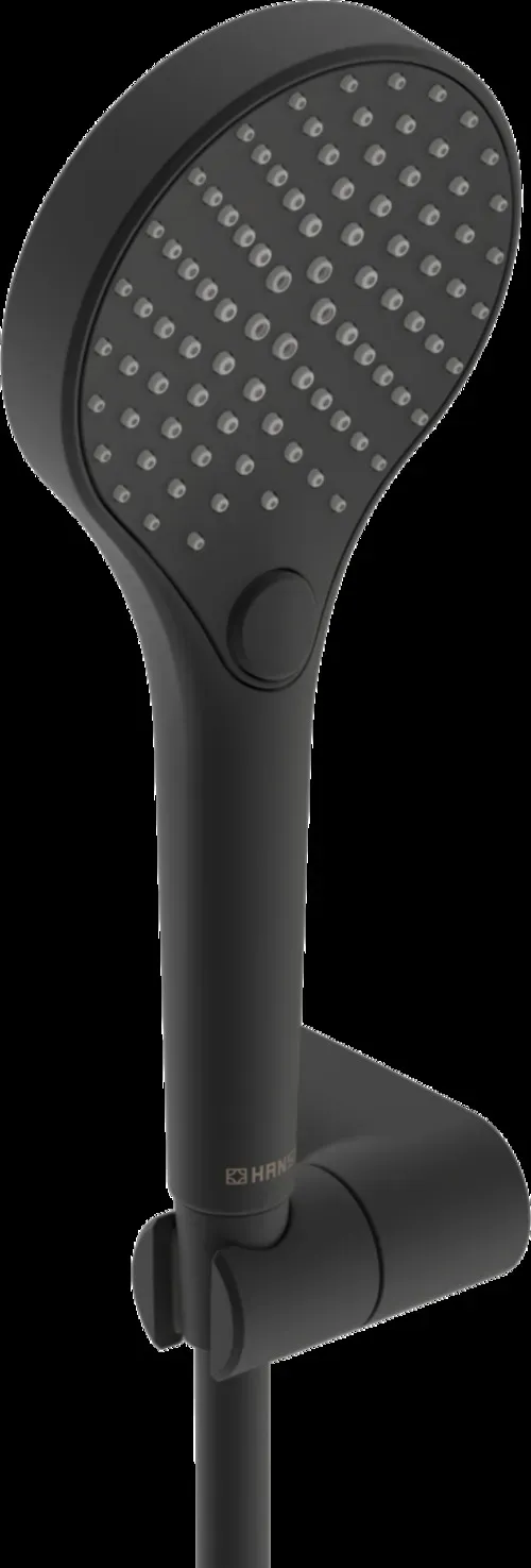 HANSA HANSAVIVA Handbrausegarnitur, 3-strahlige Handbrause, 1750mm Brauseschlauch, 4417022033, Farbe: Mattschwarz