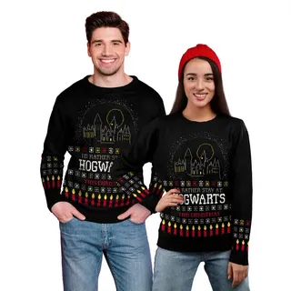 United Labels® Weihnachtspullover Harry Potter Stay at Hogwarts Ugly Sweater Unisex - Schwarz schwarz S
