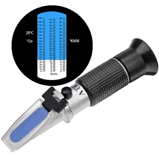 HHTEC Winzer Refraktometer 0-190 Öchsle 0-44 Brix (Zucker) 0-38 KMW Öchslemeter mit ATC für Messung des Zuckeranteils zur Herstellung von Weinen mit Bedienungsanleitung in Deutsch