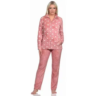 normann Hausanzug Coralfleece Tupfen Punkte Optik, Farbe:rosa, Größe:48/50 - 76698 in rosa | Gr.: 48/50