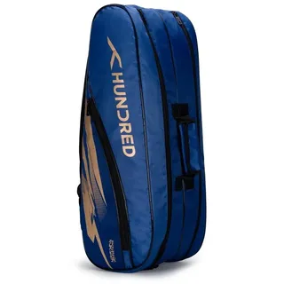Hundred Cosmogear Badminton Kit-Tasche (Royal Blue) | Doppelter Reißverschluss | Tasche mit Reißverschlusstasche vorne | Material: Polyester | Gepolsterte Rückentragegurte | Leicht zu tragender Griff
