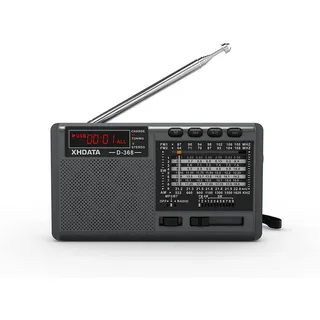 XHDATA D368 kleines Radio Nostalgie Batterieradio Mini Tragbare Radios Bluetooth Transistorradio UKW FM AM SW Radio mit TF MP3-Wiedergabe