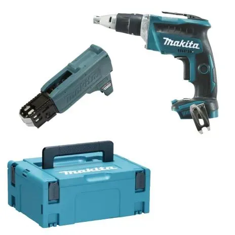 Makita Akku-Schnellbauschrauber DFS452ZJ 18 V mit Magazinschraubenvorsatz